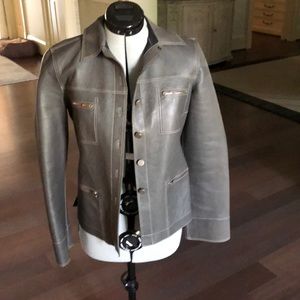 Rozae Nichols Gray Leather Jacket Size S